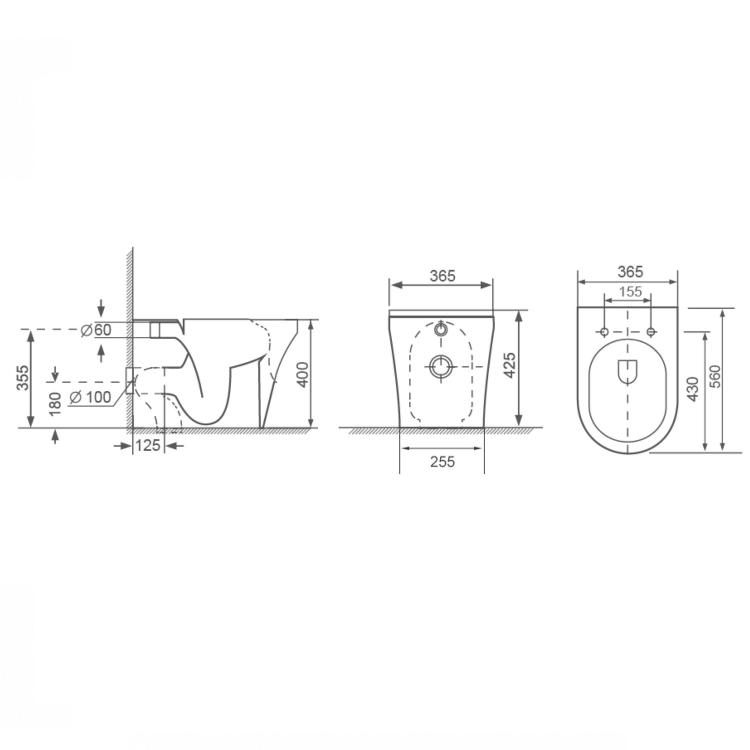 Tanya Back to Wall Smart Bidet Japanese Toilet with Heated Seat - Purificare