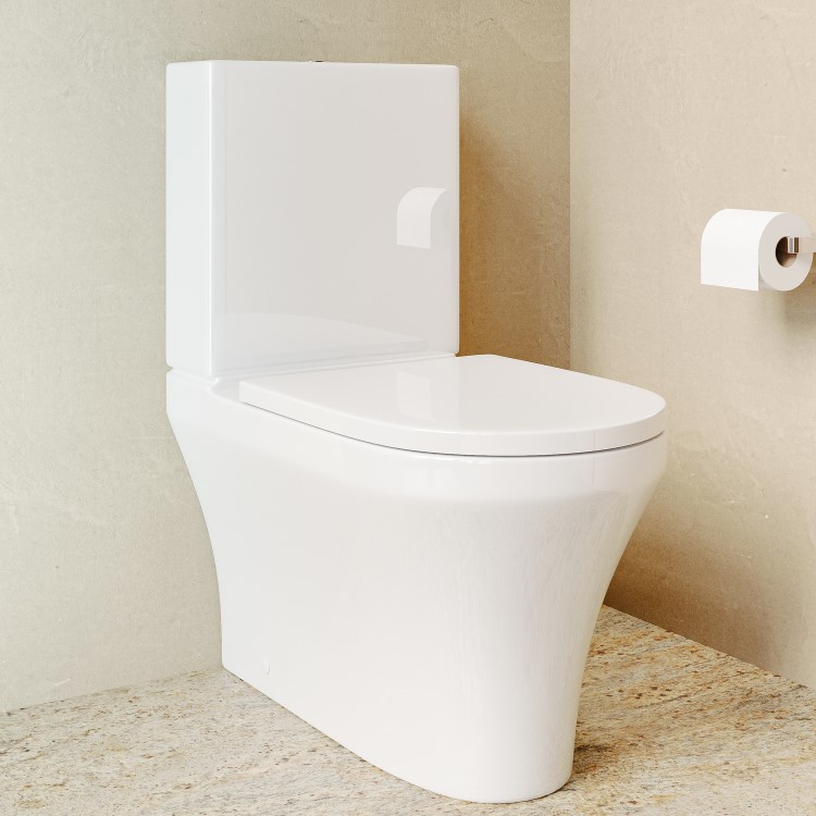 Close Coupled Rimless Closed Back Toilet with Tornado Flush - Tanya