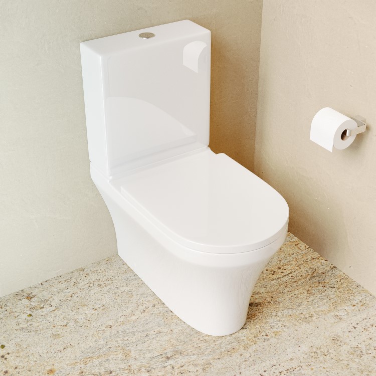 Close Coupled Rimless Closed Back Toilet with Tornado Flush - Tanya