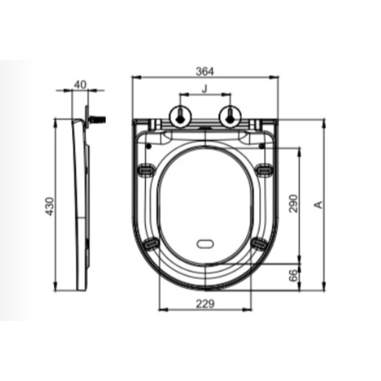 Close Coupled Rimless Closed Back Toilet with Tornado Flush - Tanya