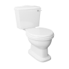 Traditional Close Coupled Toilet with Toilet Seat and Lever Flush