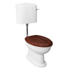Traditional Low Level Toilet with Mahogany Toilet Seat