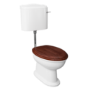 Traditional Low Level Toilet with Mahogany Toilet Seat