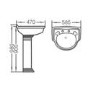 Traditional 2 Tap Hole Full Pedestal Sink - 585mm Wide