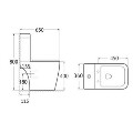 Modern Freestanding 1300mm Bath Suite with Toilet & Basin - Tetra