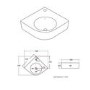 GRADE A1 - White Wall Hung Corner Basin 440mm - Theo