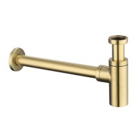 ONLY OPENED - Brushed Brass Round Basin Bottle Trap - Arissa ONLY OPENED - Brushed Brass Round Basin Bottle Trap - Arissa