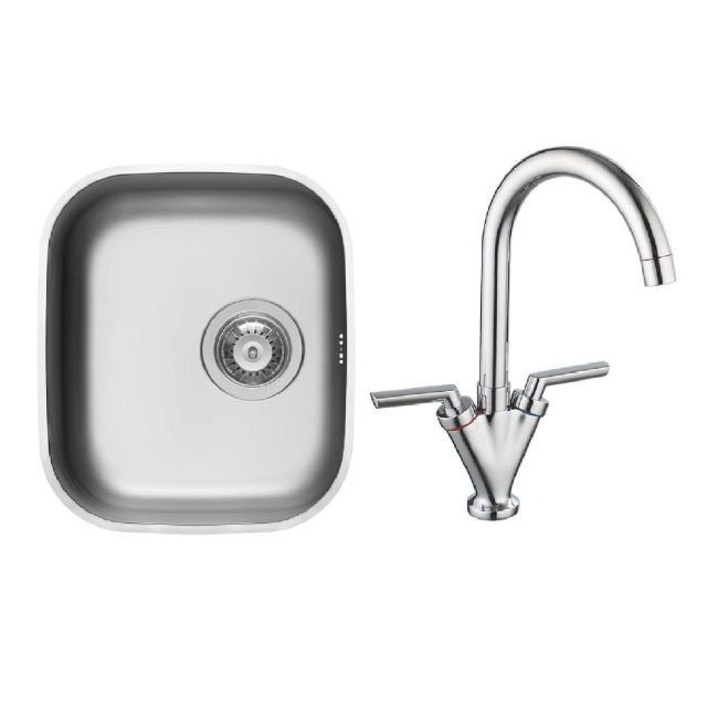 1 Bowl Ava Stainless Steel Kitchen Sink &  Hector Kitchen Mixer Tap