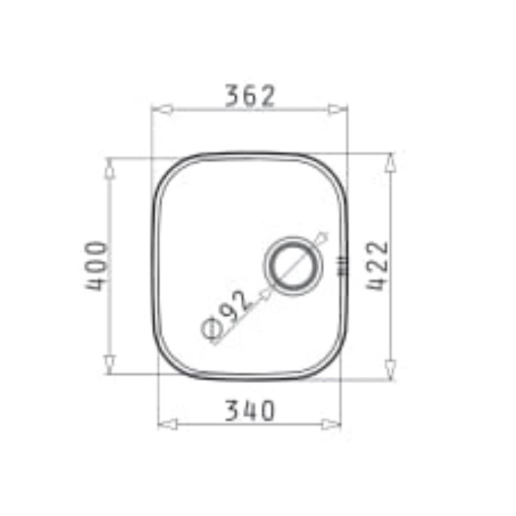 ONLY OPENED - Single Bowl Undermount Chrome Stainless Steel Kitchen Sink - Ava