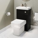 BUN/VALETUB/89100 500mm Black Cloakroom Toilet and Sink Unit with Chrome Fittings - Valetta