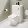 500mm White Cloakroom Toilet and Sink Unit with Square Toilet and Black Fittings - Valetta
