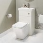 500mm White Cloakroom Toilet and Sink Unit with Square Toilet and Chrome Fittings - Valetta