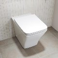 500mm Black Cloakroom Toilet and Sink Unit with Square Toilet and Brushed Brass Fittings  - Valetta