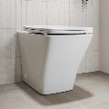 500mm Black Cloakroom Toilet and Sink Unit with Square Toilet and Brushed Brass Fittings  - Valetta