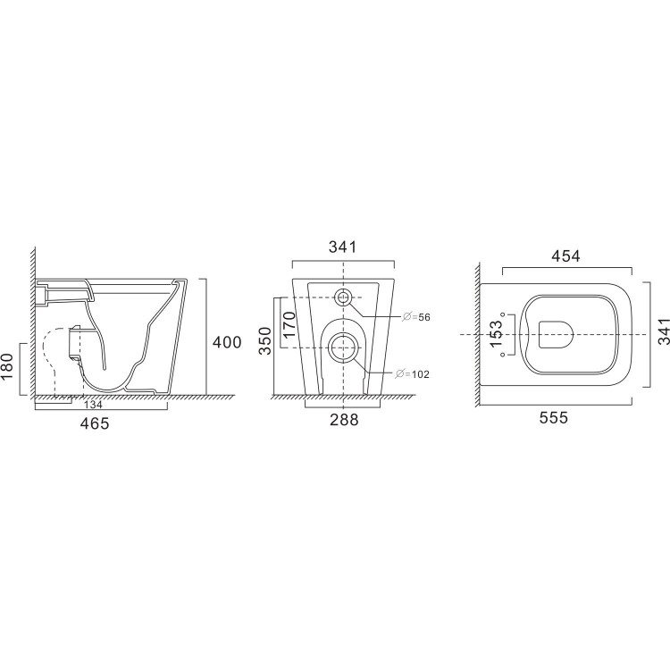 500mm White Cloakroom Toilet and Sink Unit with Black Fittings - Valetta