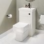 500mm White Cloakroom Toilet and Sink Unit with Black Fittings - Valetta