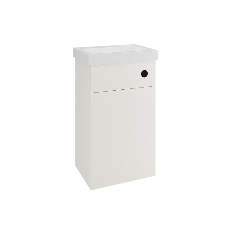 500mm White Cloakroom Toilet and Sink Unit with Black Fittings - Valetta