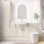1800mm Beige Toilet and Sink Unit with Storage Units and Square Toilet - Vancouver