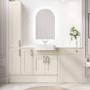 1800mm Beige Toilet and Sink Unit with Storage Units & Chrome Fittings - Vancouver
