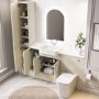 1800mm Beige Toilet and Sink Unit with Storage Units and Square Toilet - Vancouver