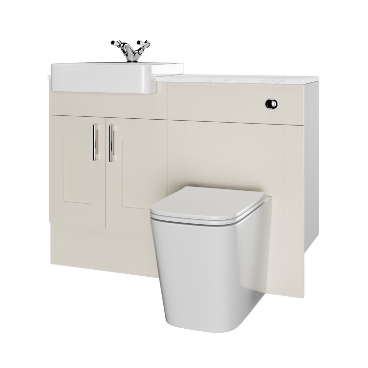 1200mm Beige Toilet and Sink Unit with Square Toilet- Vancouver