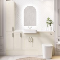 1800mm Beige Toilet and Sink Unit with Storage Units and Square Toilet - Vancouver