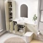1800mm Beige Toilet and Sink Unit with Storage Units and Square Toilet - Vancouver