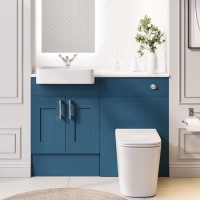 1200mm Blue Toilet and Sink Unit with Chrome Fittings - Vancouver
