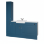1800mm Blue Toilet and Sink Unit with Storage Units & Chrome Fittings - Vancouver
