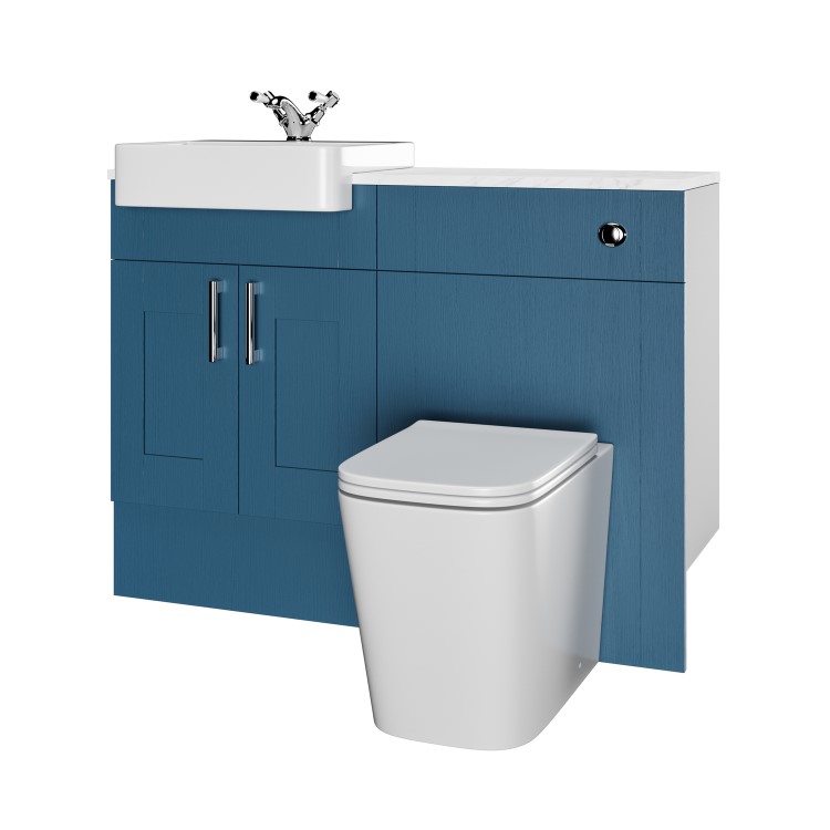 1200mm Blue Toilet and Sink Unit with Square Toilet - Vancouver