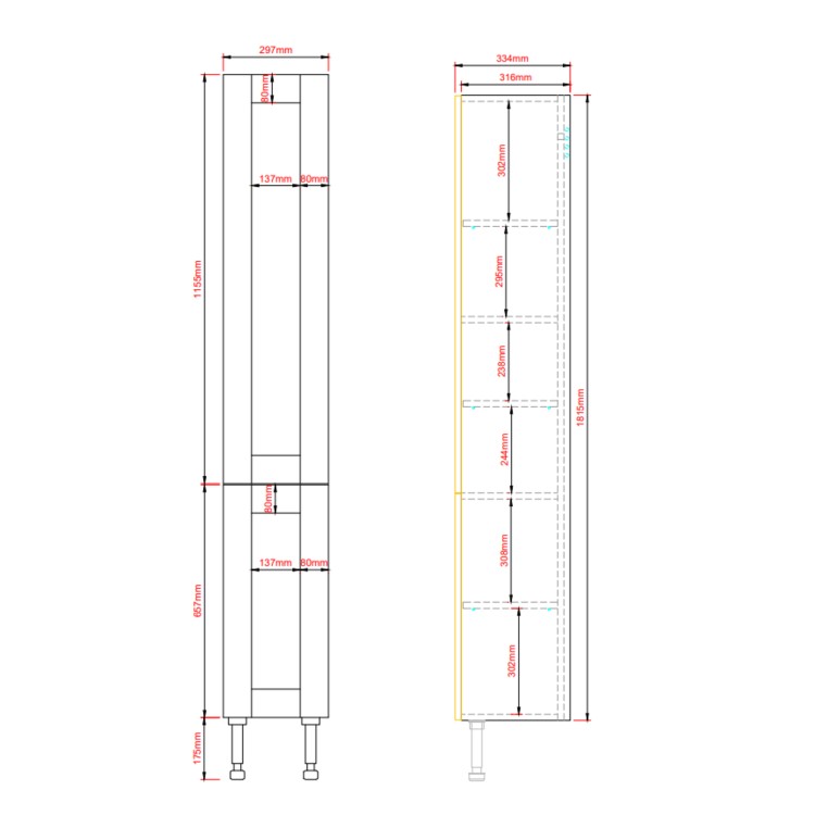 1800mm Blue Toilet and Sink Unit with Storage Units and Square Toilet - Vancouver