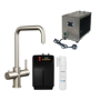 Nickel 4 in 1 Instant Boiling Hot Water Dual lever kitchen Tap with 2L Boiler Filter & 2L Water Chiller Tank - Pronto