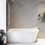 Freestanding Shower Bath Single Ended Left Hand Corner with Chrome Bath Screen 1700 x 750mm - Vigo