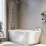 Freestanding Shower Bath Single Ended Left Hand Corner with Chrome Bath Screen 1700 x 750mm - Vigo