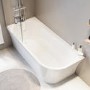 Freestanding Shower Bath Single Ended Left Hand Corner with Chrome Bath Screen 1700 x 750mm - Vigo