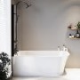Freestanding Shower Bath Single Ended Left Hand Corner with Matt Black Bath Screen 1700 x 750mm - Vigo