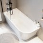 Freestanding Shower Bath Single Ended Left Hand Corner with Matt Black Bath Screen 1700 x 750mm - Vigo