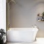 Freestanding Shower Bath Single Ended Left Hand Corner with Brushed Brass Bath Screen 1700 x 750mm - Vigo