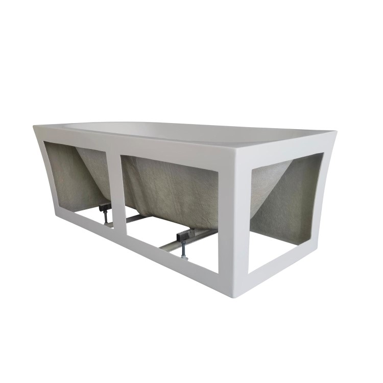 Freestanding Shower Bath Single Ended Left Hand Corner with Brushed Brass Bath Screen 1700 x 750mm - Vigo