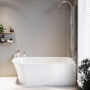 Freestanding Shower Bath Single Ended Right Hand Corner with Chrome Bath Screen 1700 x 750mm - Vigo