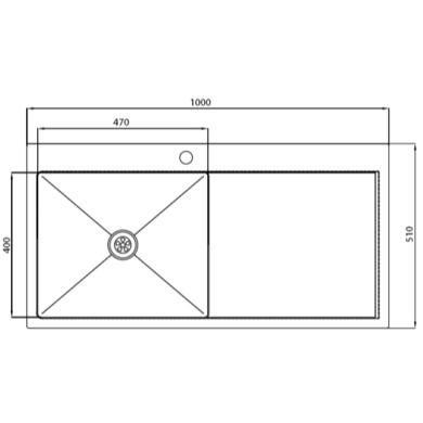 GRADE A2 - Astracast VN10XBHOMESKR Vantage 1.0 Bowl Premium Steel Right Hand Kitchen Sink