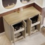 1200mm Beige Freestanding Double Vanity Unit with Wood Worktop - Windsor