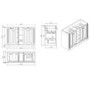 1200mm Beige Freestanding Double Countertop Vanity Unit with Basin and Wood Worktop - Windsor