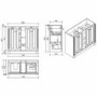 1200mm Blue Freestanding Double Vanity Unit with Wood Worktop - Windsor