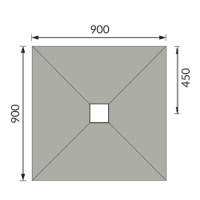 900x900mm Wet Room Tile-Ready Shower Tray Former 30mm with Square Centre Drain – Live Your Colour
