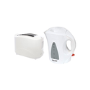 White Infapower 1.7L Kettle and Lloytron 2 Slice Toaster Set