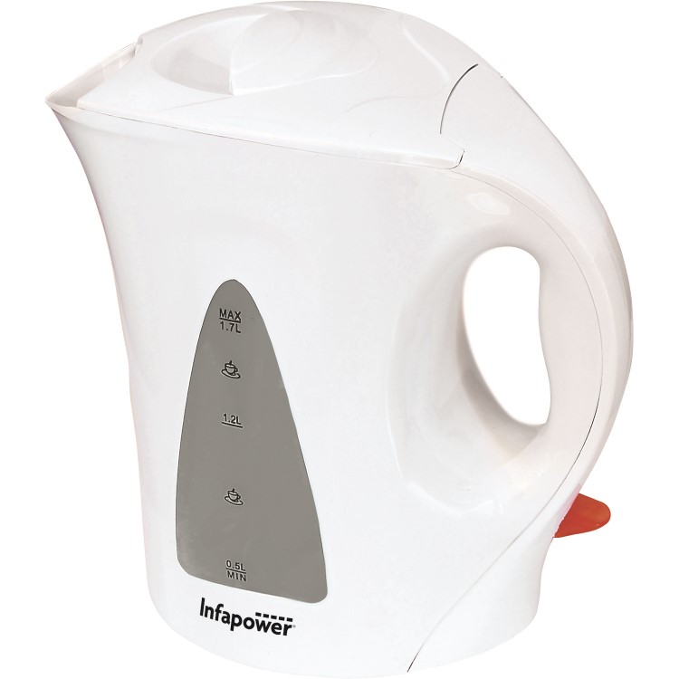 White Infapower 1.7L Kettle and Lloytron 2 Slice Toaster Set