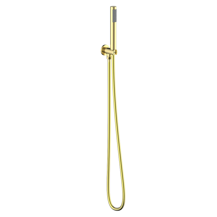 Brushed Brass 3 Outlet Wall Mounted Thermostatic Mixer Shower Set With Hand Shower and Waterfall Bath Filler Spout -Zana