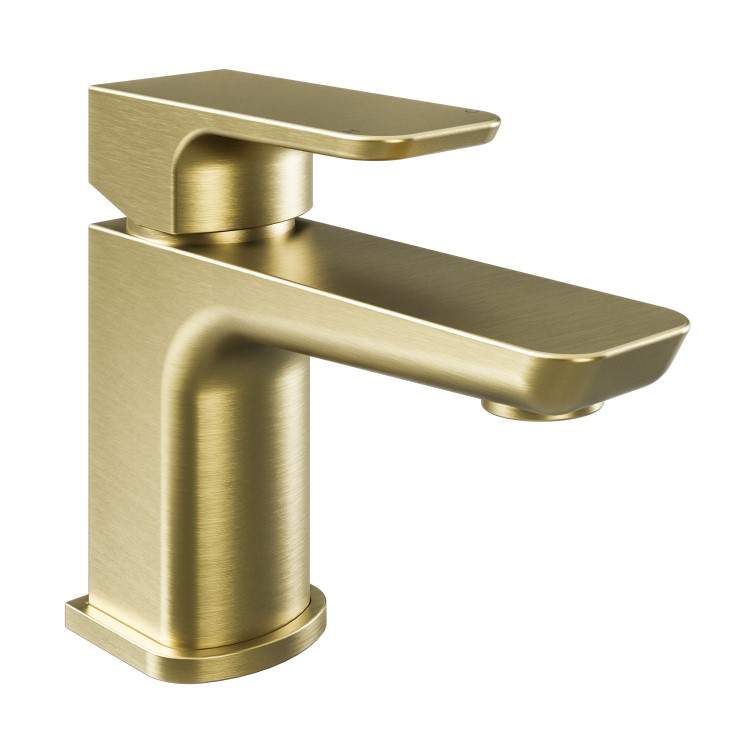 Zana Brushed Brass Cloakroom Basin Mixer Tap & Freestanding Tap Pack