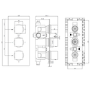 Brushed Brass 2 Outlet Thermostatic Bath Mixer Shower Set With Hand Shower and Bath Filler Spout - Zana